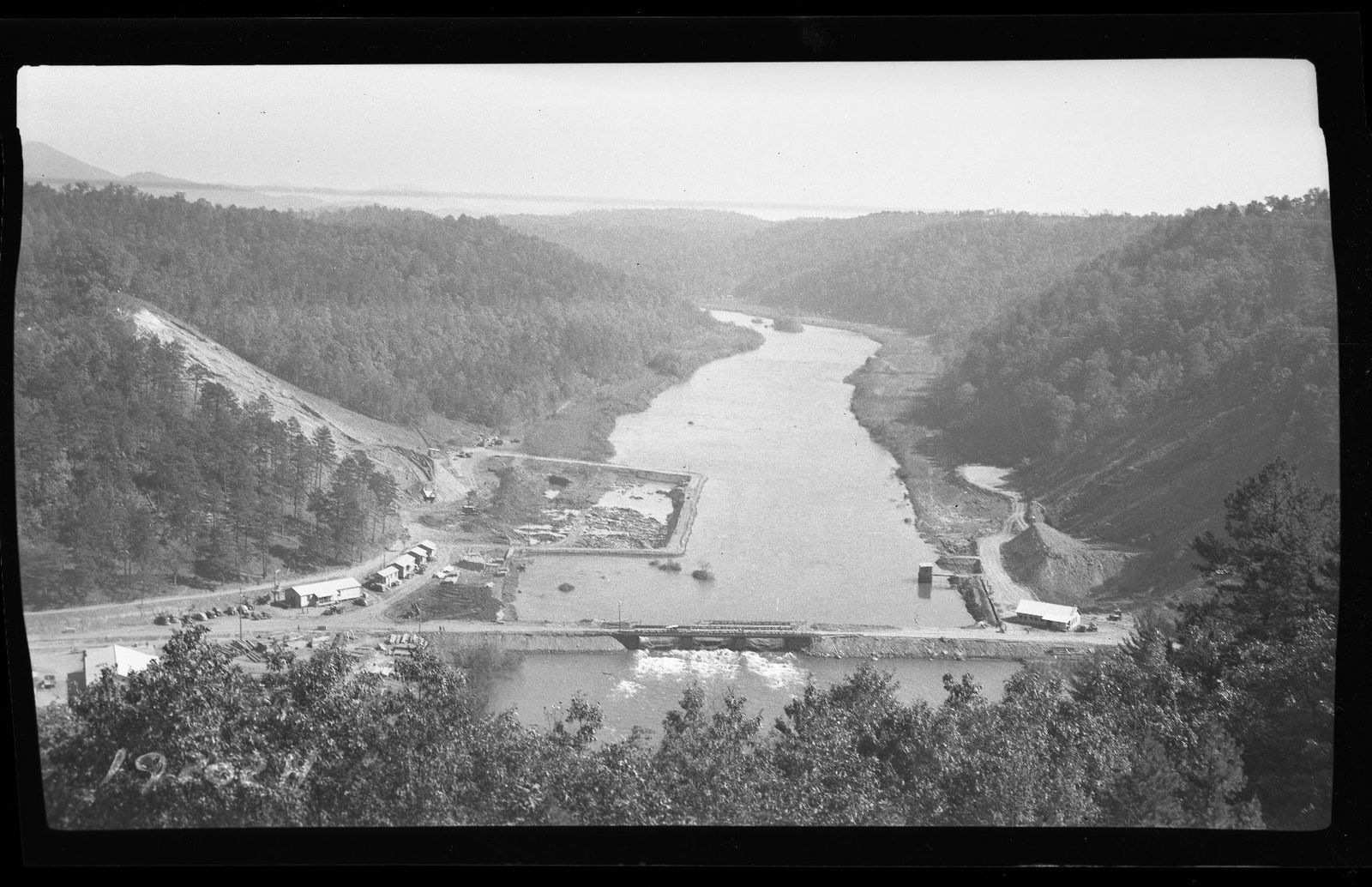 The Apalachia Dam site from above, 1941