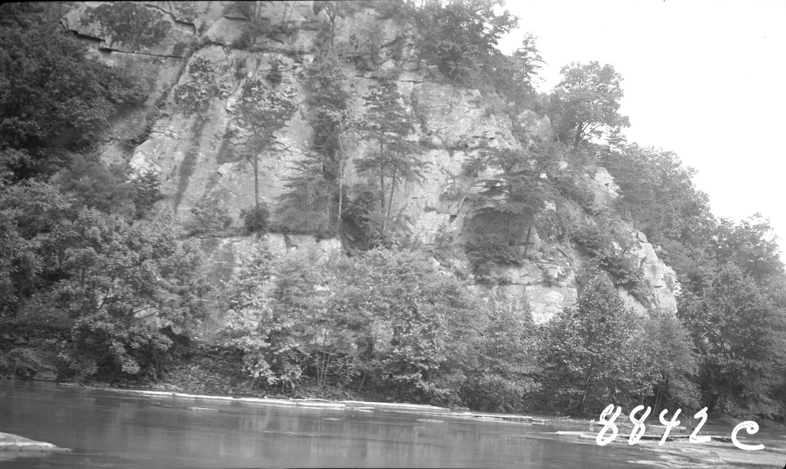 The Hiwassee River below a rock bluff, 1939
