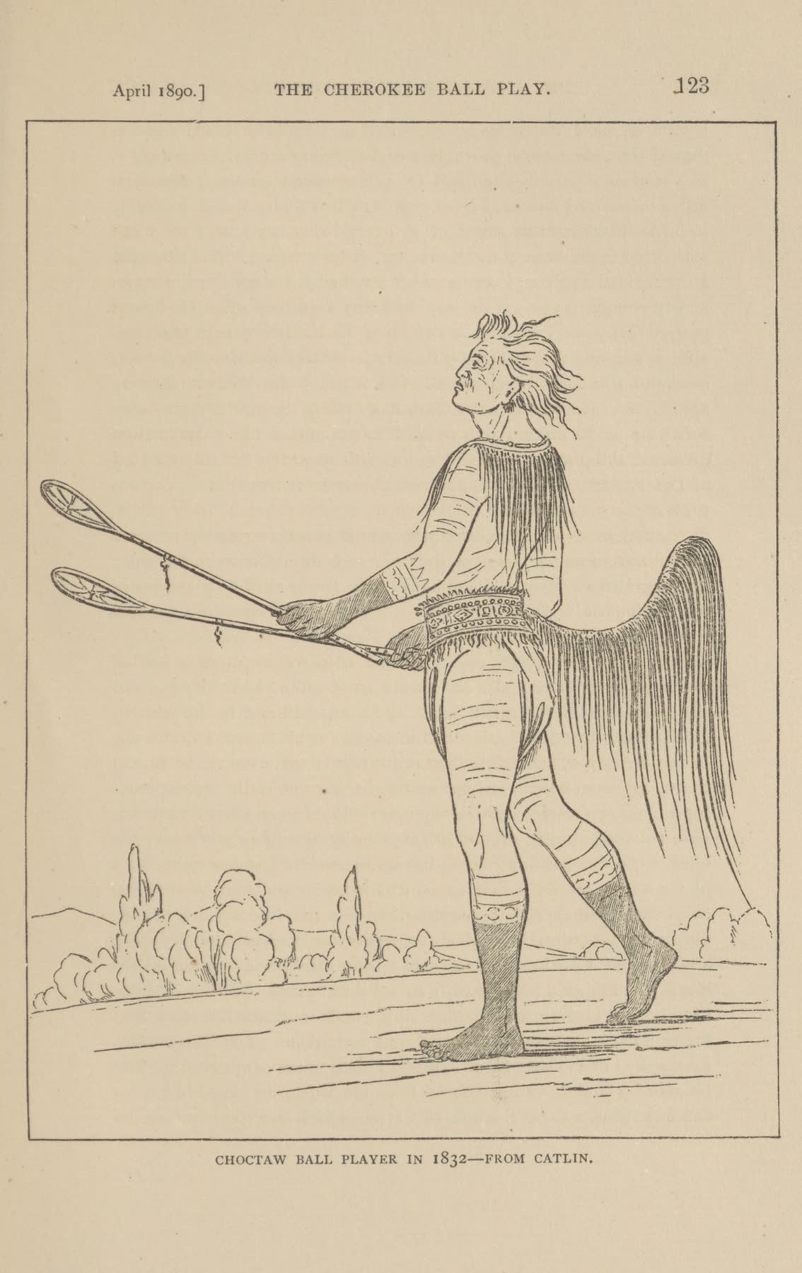Sawanugi, a Cherokee ball player, photographed by James Mooney in 1888
